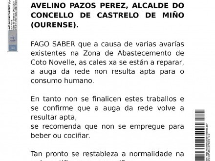 AVISO RESTRICCIN DE AGUA