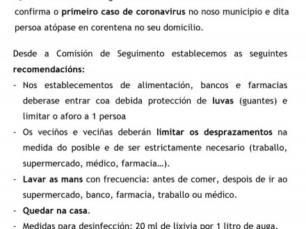 NOTA INFORMATIVA: PRIMEIRO CASO COVID-19